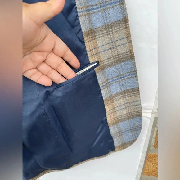 Gianluca Isaia Sport Coat, Cashmere + Wool plaid size 44R - Picture 15 of 16